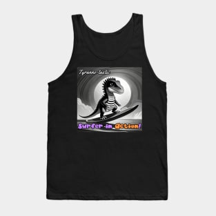 Dinosaur Surfing Funny Tank Top